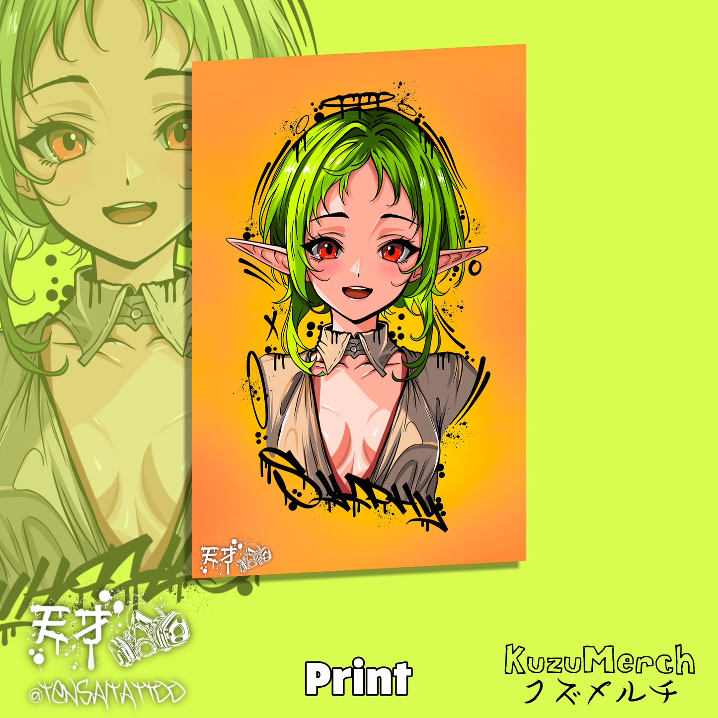 Sylphy Tattoo Style Print